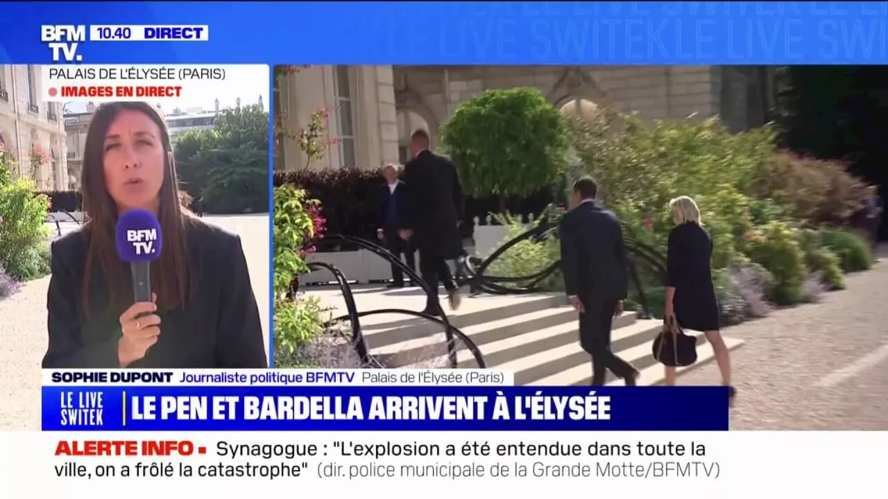 Consultations pour Matignon: Marine Le Pen et Jordan Bardella sont arrivés à l'Élysée