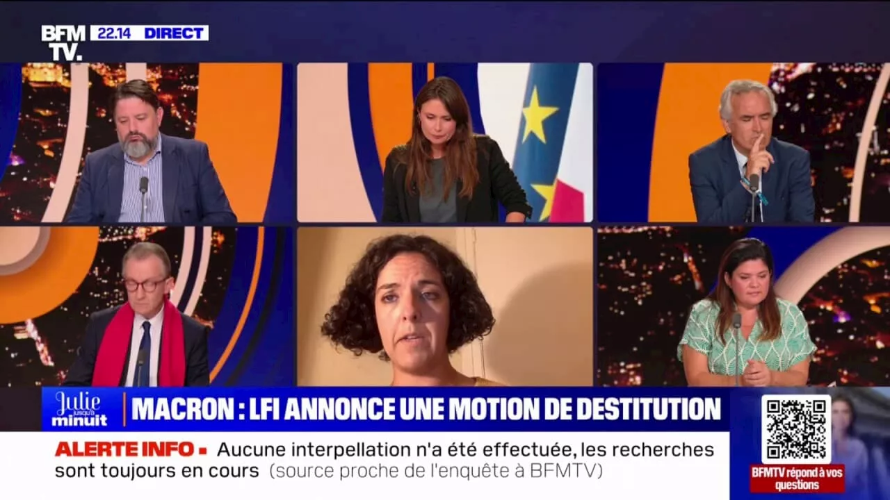 Nomination du Premier ministre: 'Il faudra passer par la rue (…) pour rappeler le président de la République à la raison', assure Manon Aubry (LFI)