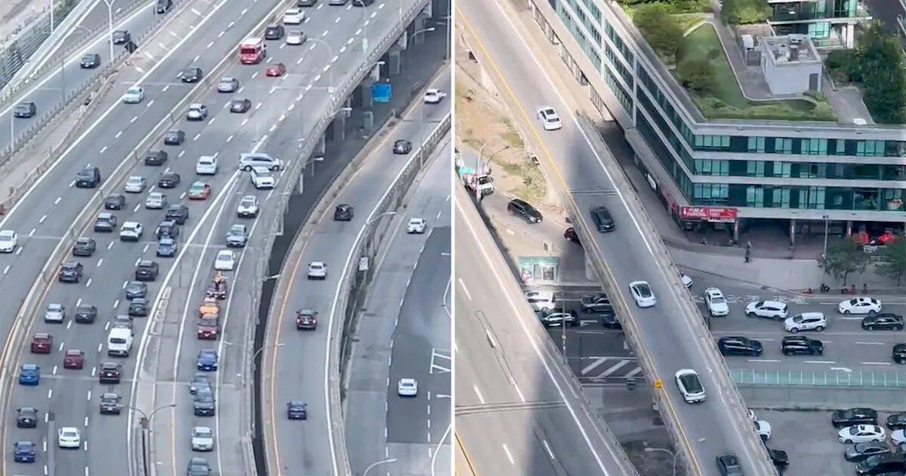 Toronto drivers seen going wrong way on highway ramp to avoid downtown traffic