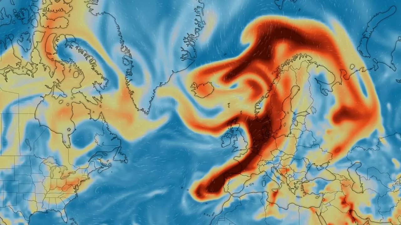 Met Office is 'monitoring' sulphur dioxide gas cloud passing over the UK after volcanic eruption in...