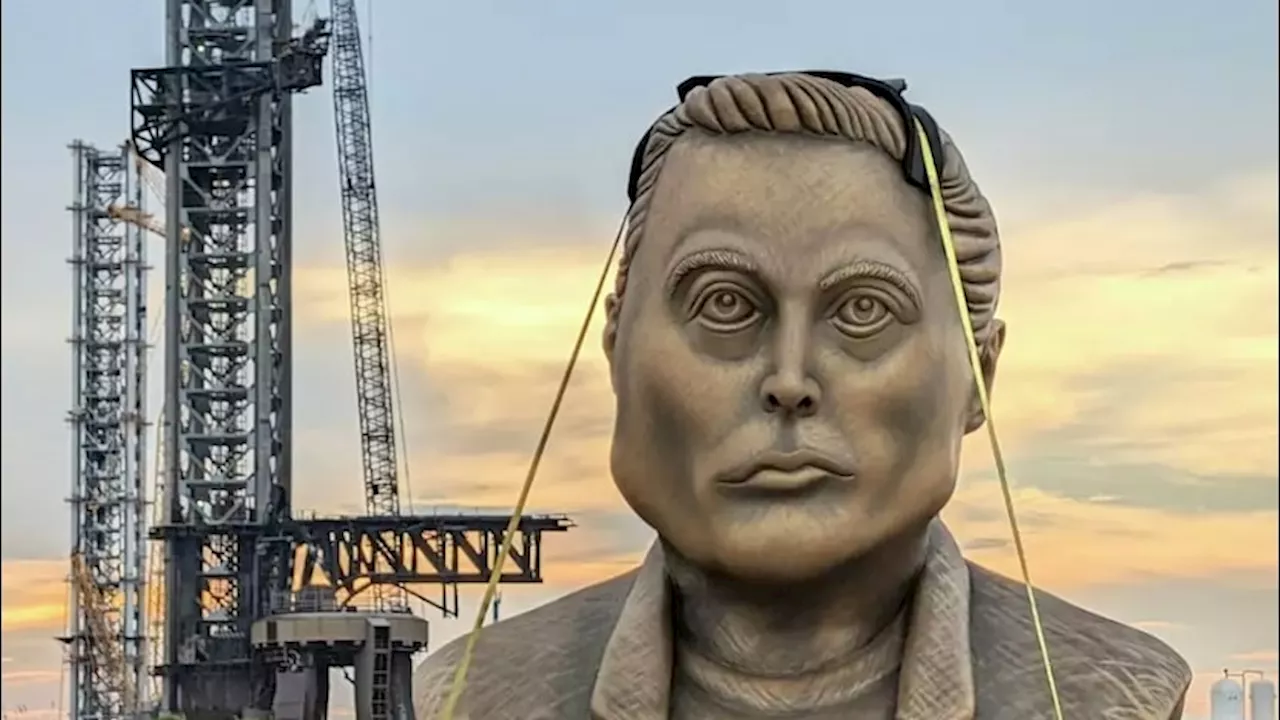 Why a giant bust of Elon Musk was spotted across Texas?