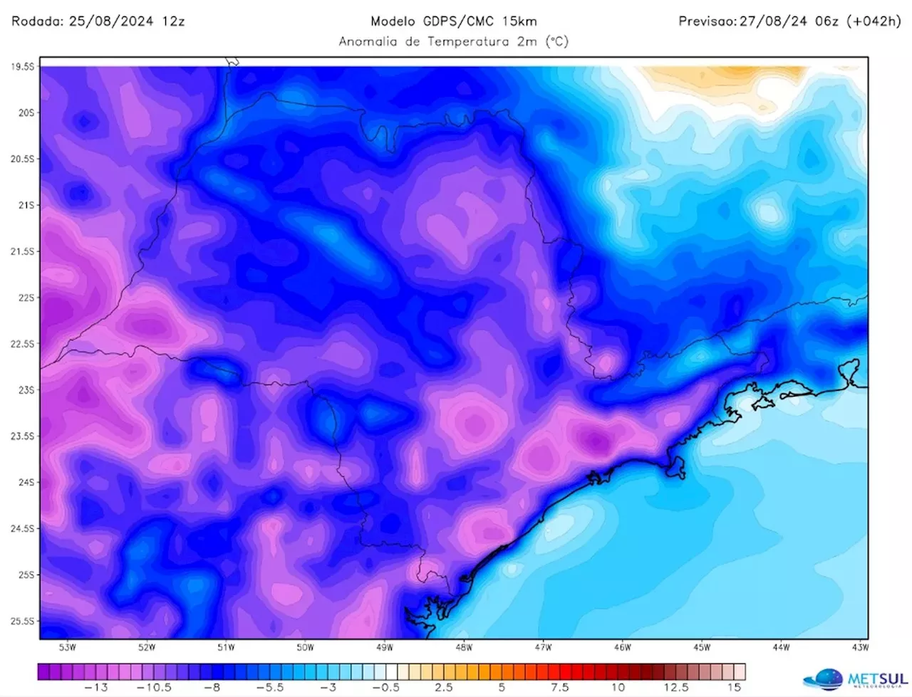 Frio continua no Sul e Sudeste no começo da semana