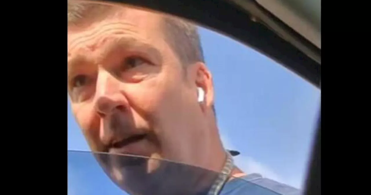 Man in viral video delivering racist diatribe after crash identified as Northern California firefighter