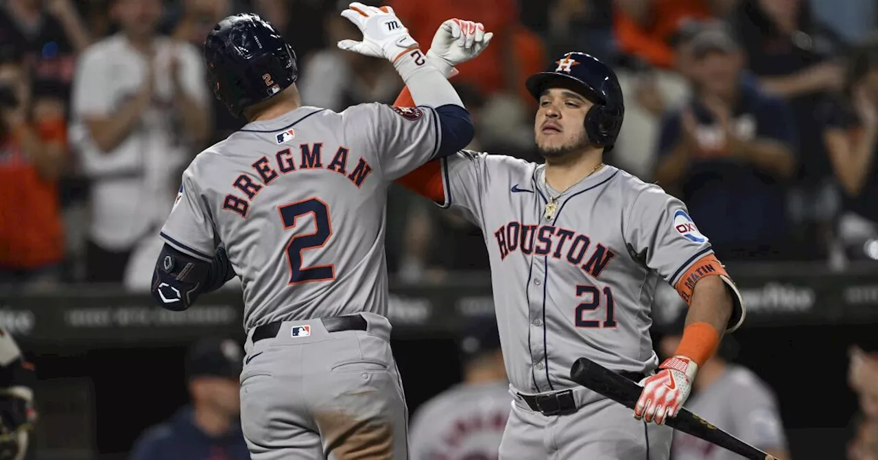 Jonrones consecutivos de Alex Bregman y Yainer Diaz empujan a Astros a triunfo