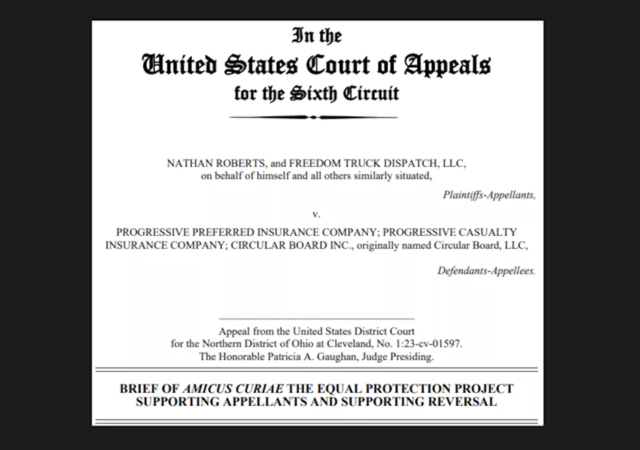 Equal Protection Project Files Brief Opposing Black-Business-Only Grant Program in “Roberts v. Progressive” Appeal