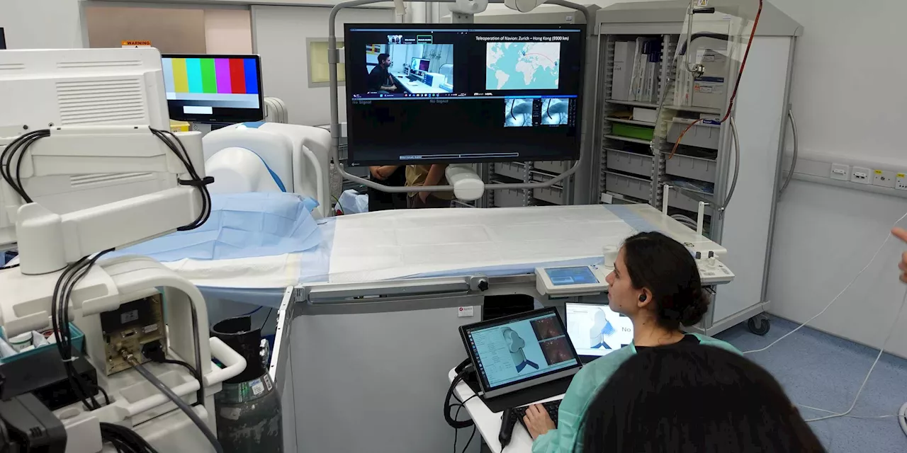 Researchers in Zurich successfully perform remote magnetic endoscopy on a live pig in Hong Kong