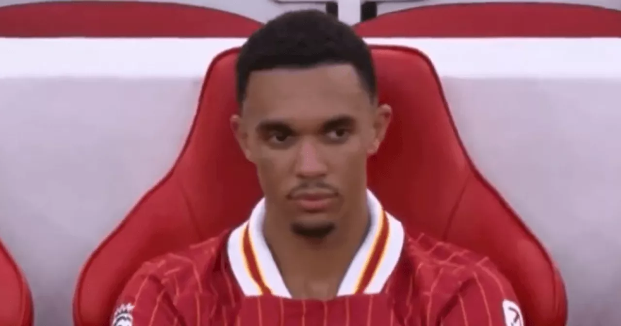 Arne Slot reacts after Trent Alexander-Arnold spotted sulking