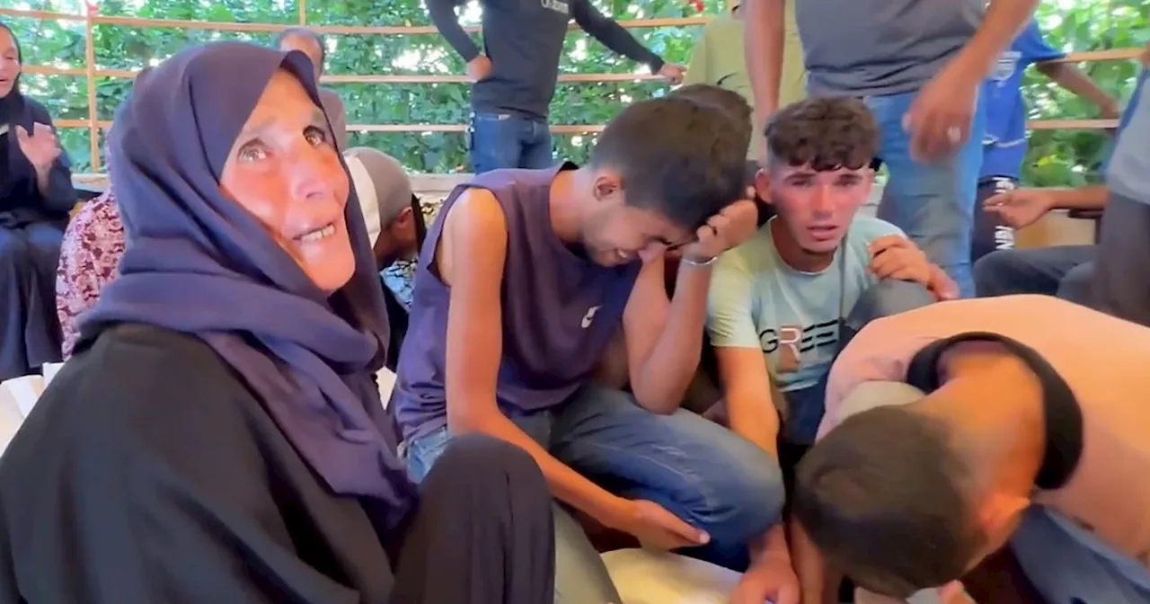 Video reveals devastation and grief after Gaza tent camp shelled