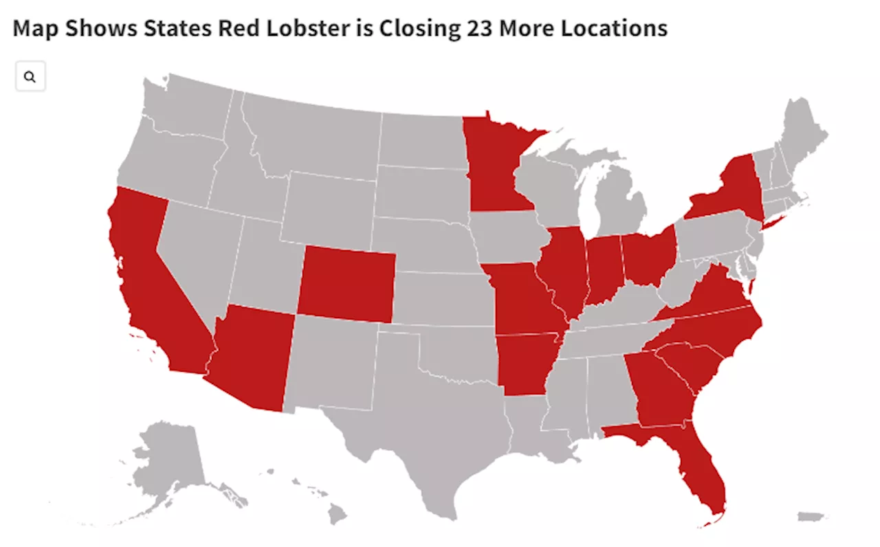 Map Shows Red Lobster Closing 23 More Locations