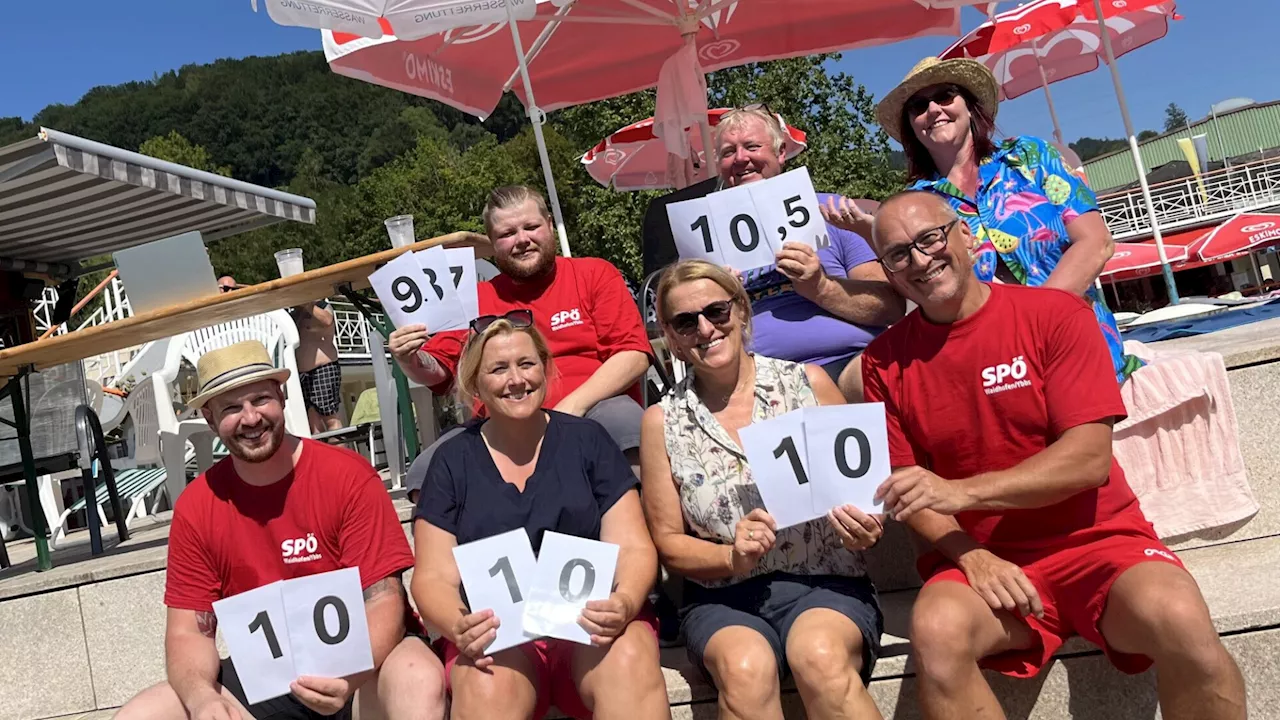 Waghalsige Sprünge im Waidhofner Parkbad