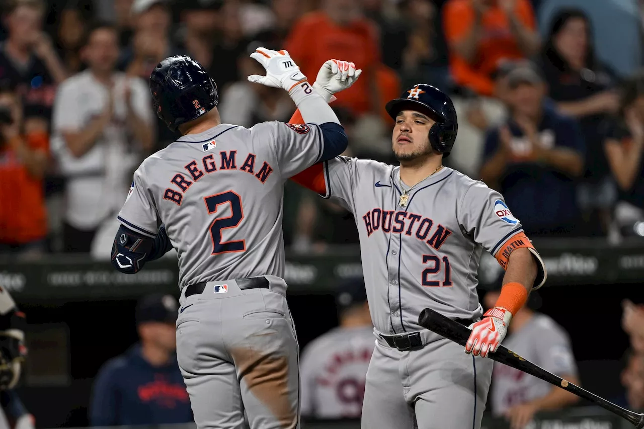 Back-to-back homers from Alex Bregman, Yainer Diaz push Astros past Orioles