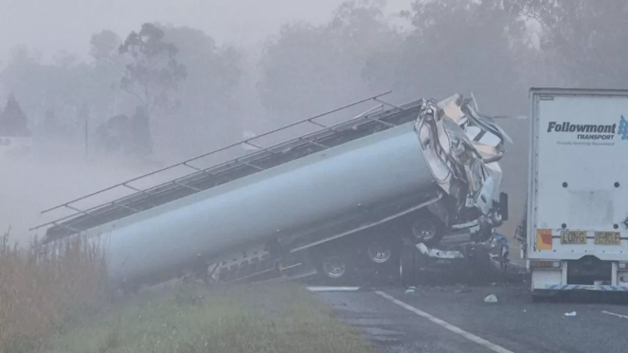 Major delays on notorious Qld highway after four trucks, two ambulances in serious crashes