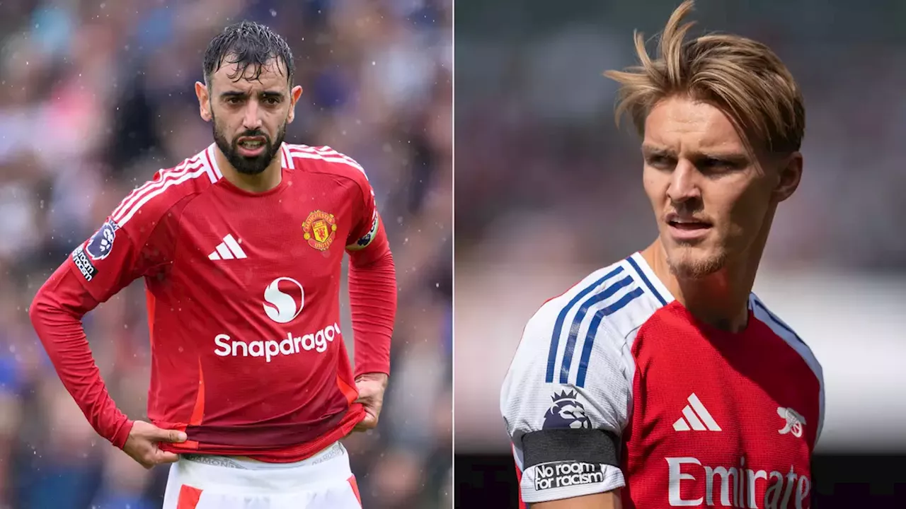 Bruno Fernandes and Martin Odegaard's ratings on EA Sports FC 25 are causing a stir