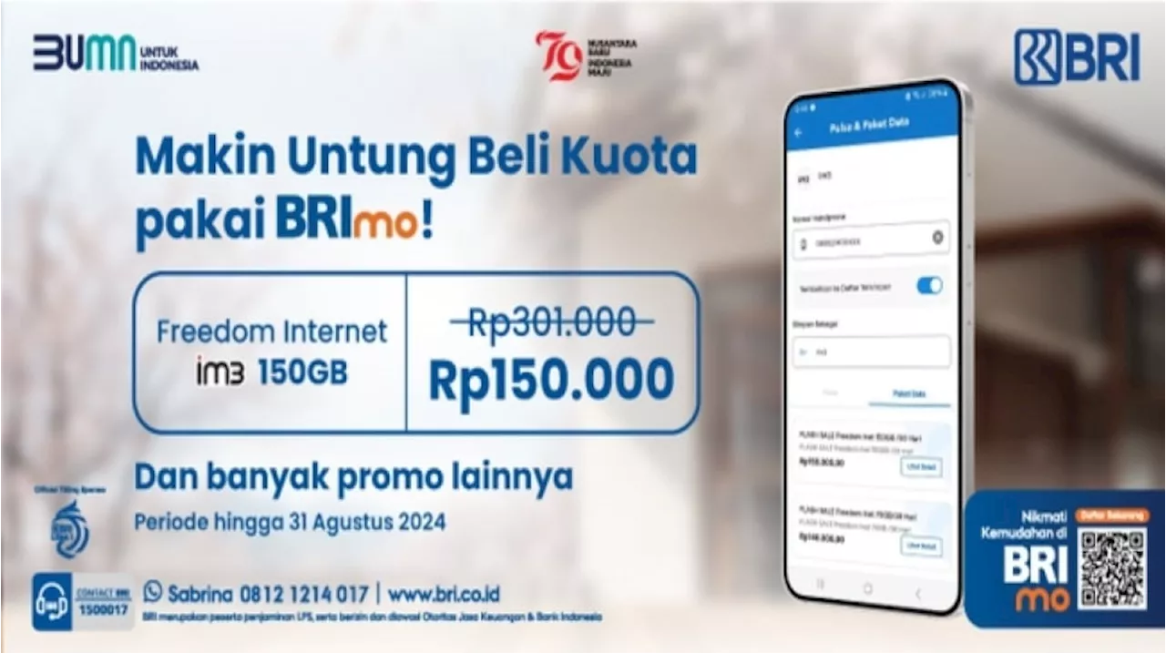 Buruan Beli Pulsa/Paket Data lewat Mobile Banking BRImo, Ada Banyak Promo Seru Akhir Bulan!