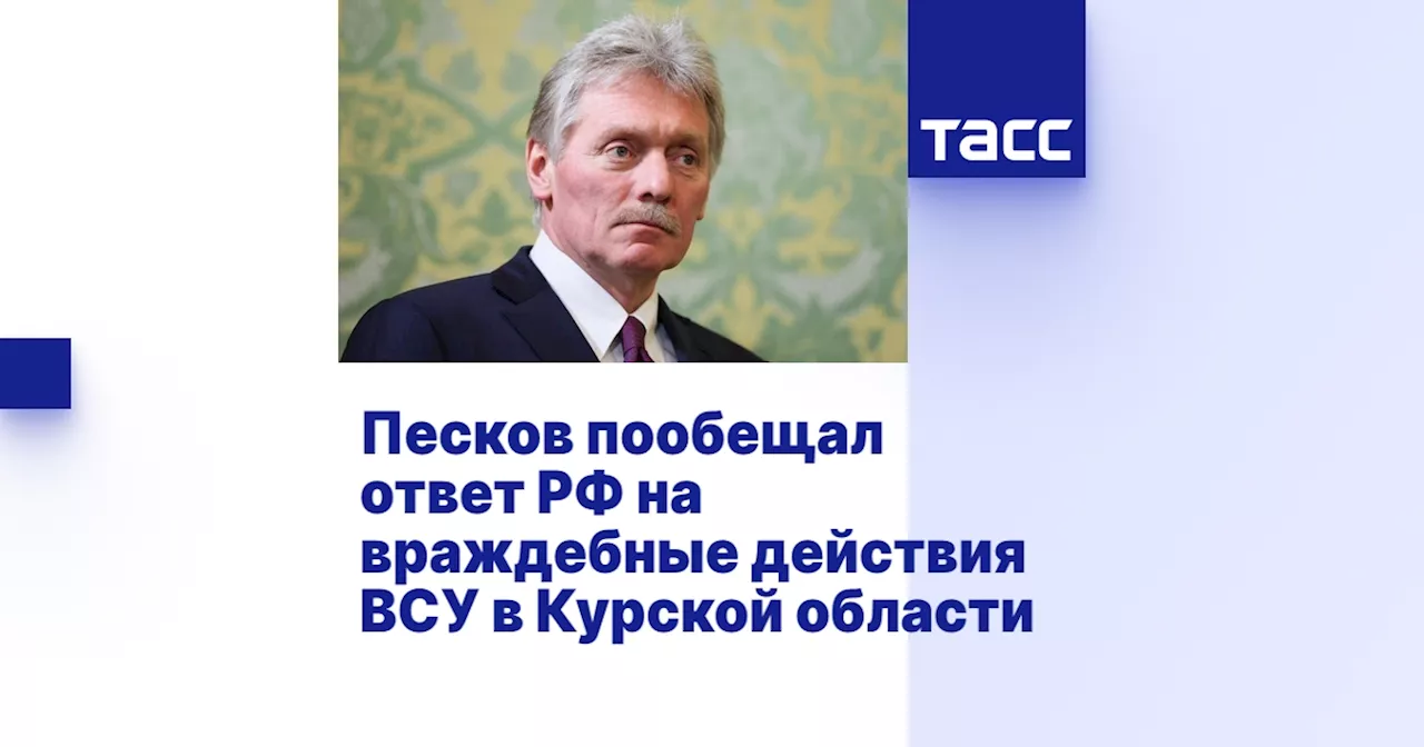 Песков пообещал ответ РФ на враждебные действия ВСУ в Курской области