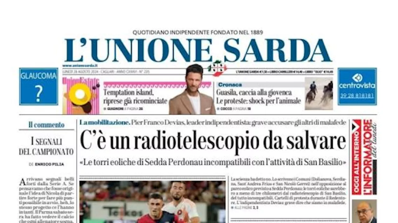 Il Cagliari ospita il Como, L'Unione Sarda carica la squadra rossoblu: 'È la tua occasione'