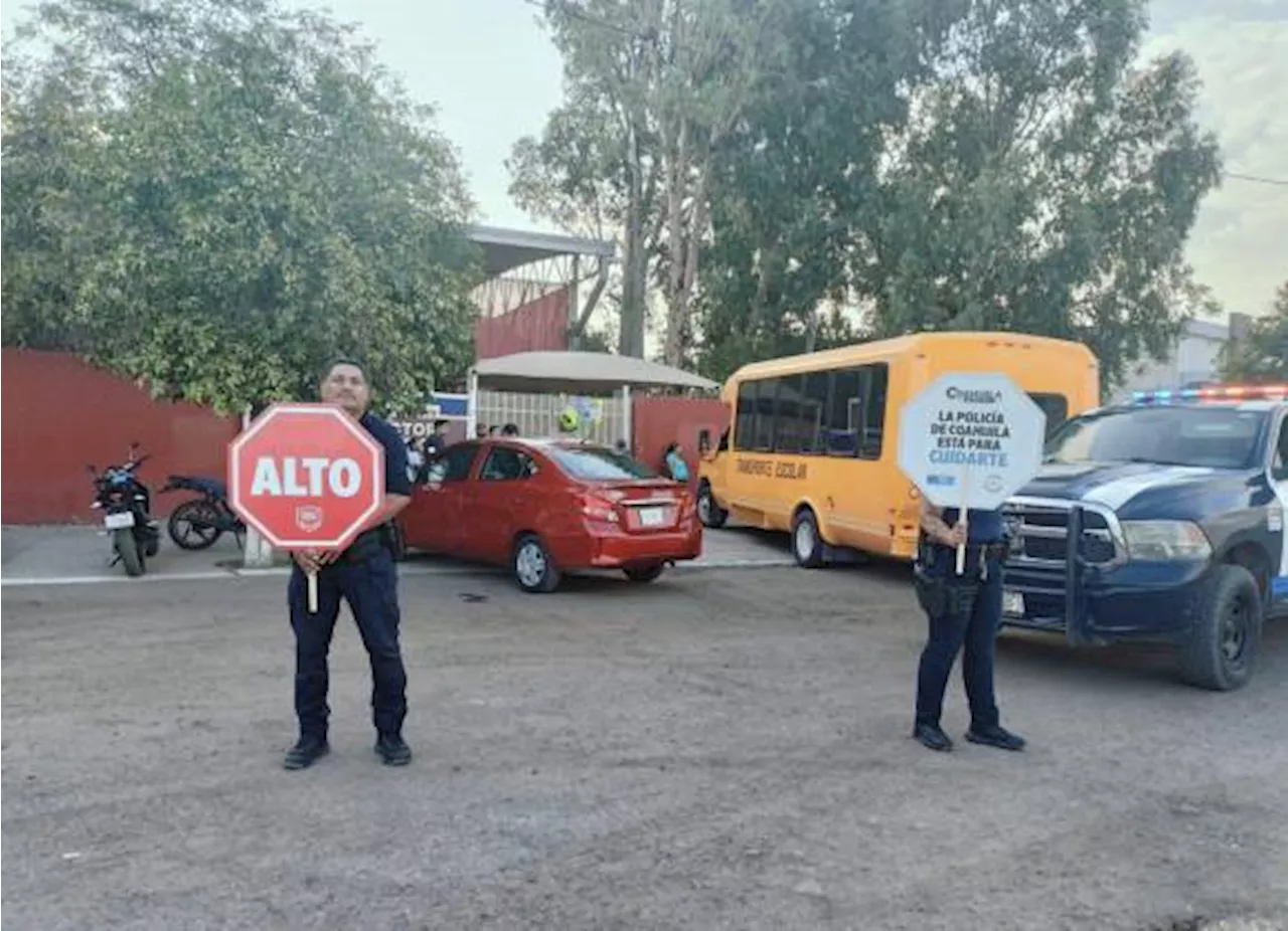 Coahuila: más de 3 mil 500 policías estatales apoyan para un regreso a clases seguro