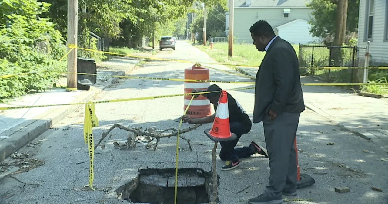 'Our street matters too'; Cleveland homeowners concerned about sinkhole on one-way street