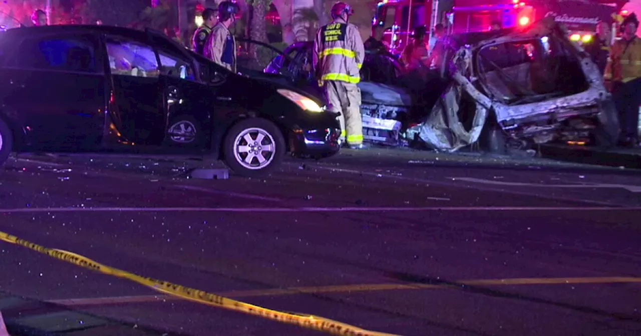 San Diego Police officer, pursuit suspect killed in multi-vehicle crash in Clairemont Mesa