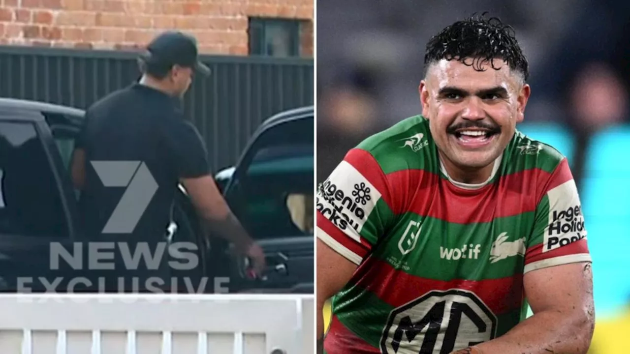 Latrell Mitchell arrives for D-Day in front of South Sydney bosses