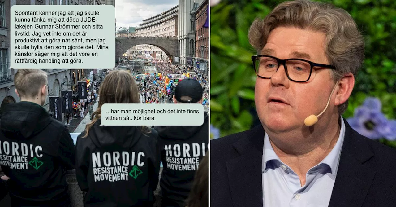 Nazisternas hotfulla ord om Strömmer – i interna chattar