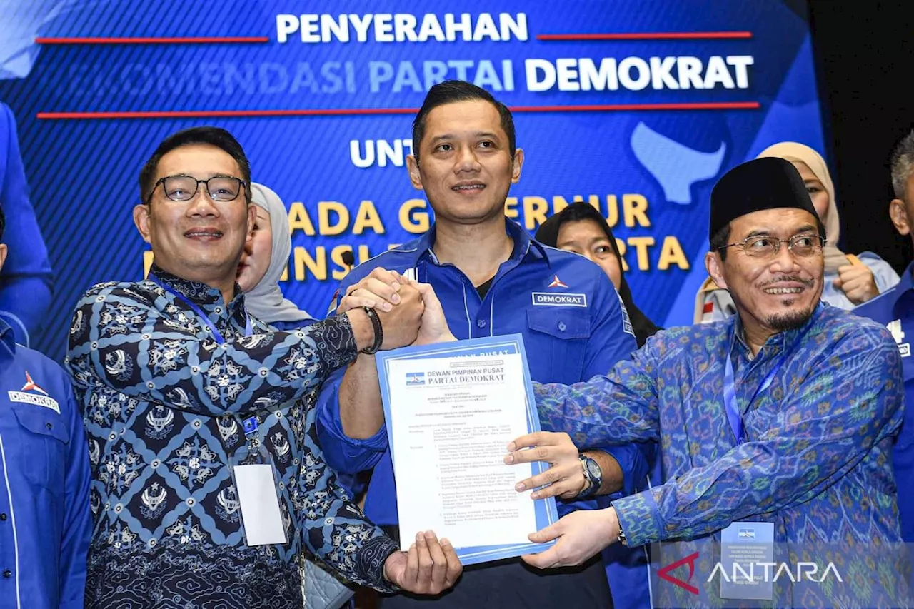 Ridwan Kamil-Suswono terima rekomendasi Partai Demokrat maju ke Pilkada DKI Jakarta