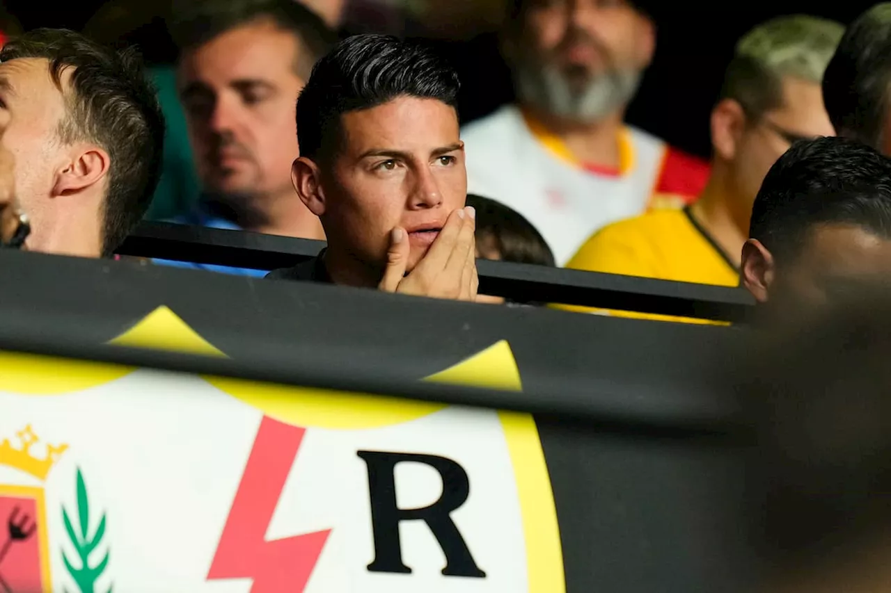 James Rodríguez, como un hincha más: así celebró el gol de Rayo Vallecano sobre Barcelona