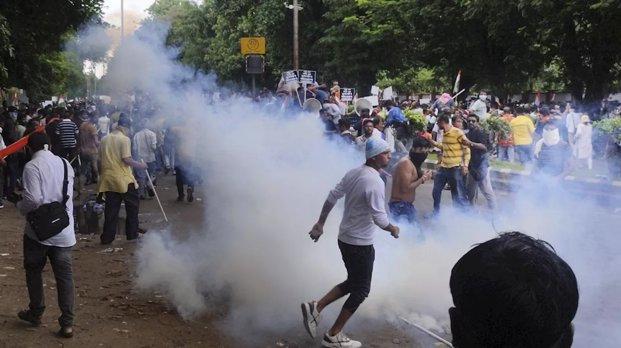 Indian police fire teargas and water cannons at rally against rape and killing of trainee doctor