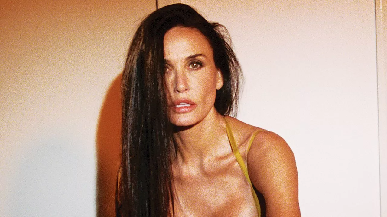 Demi Moore, 61, strikes some very suggestive poses for Interview magazine as she talks about her...