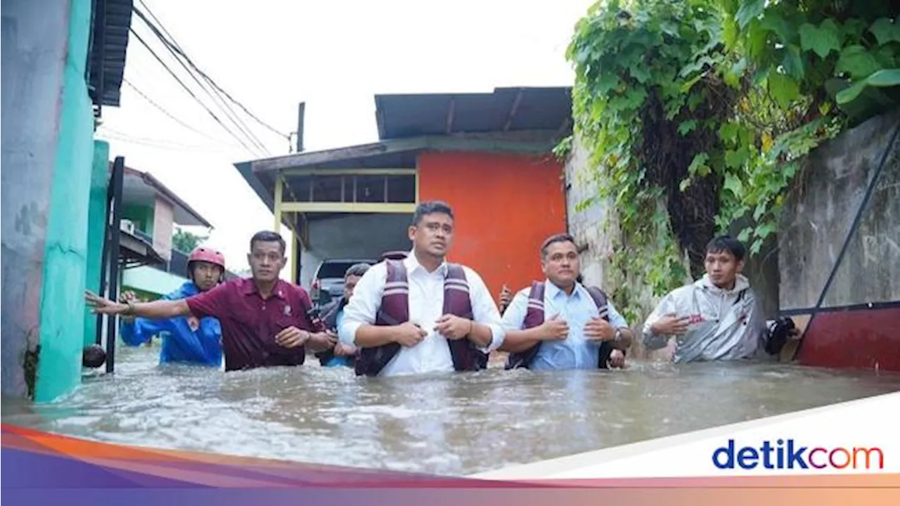 Bobby Unggah Foto Tinjau Banjir di Medan, Ketinggian Air Sepinggang