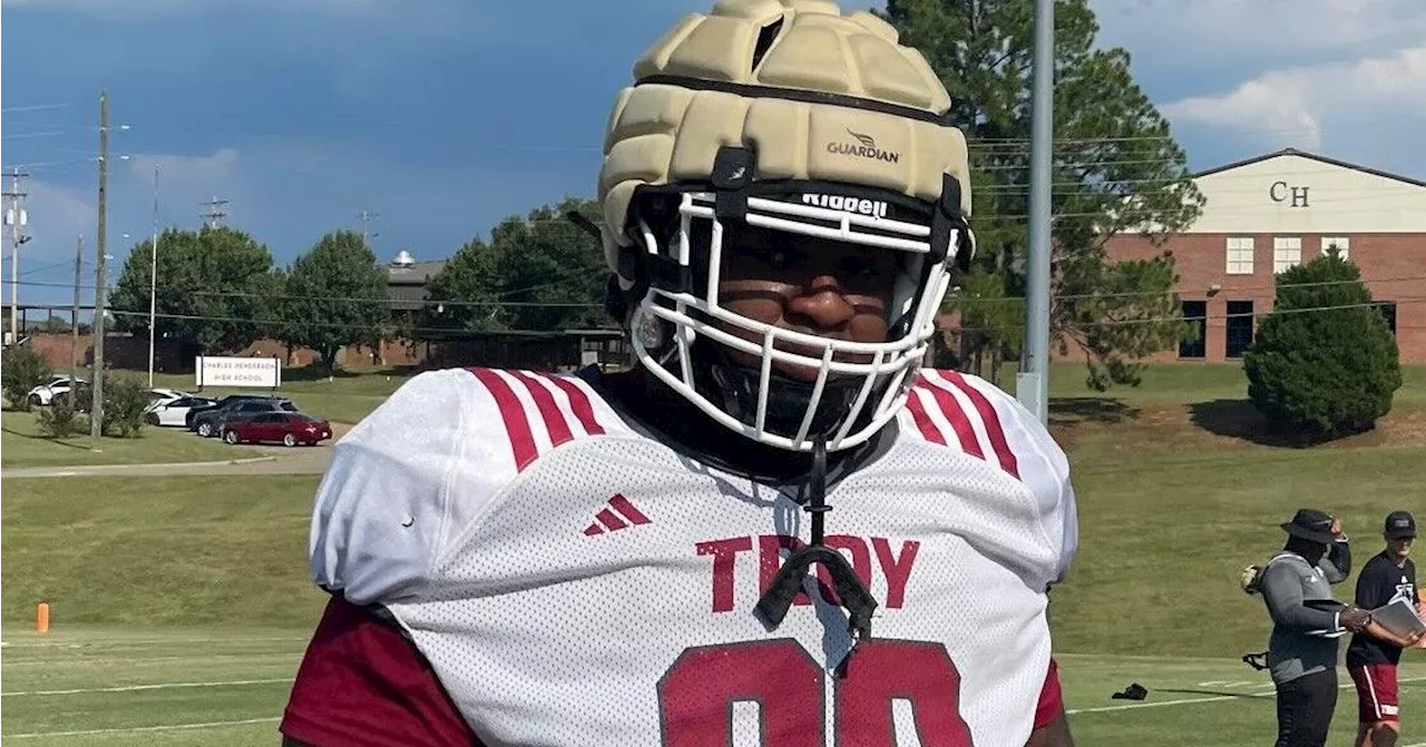 Enterprise's Jamel Fils-Aime working hard on Troy Trojans defensive front