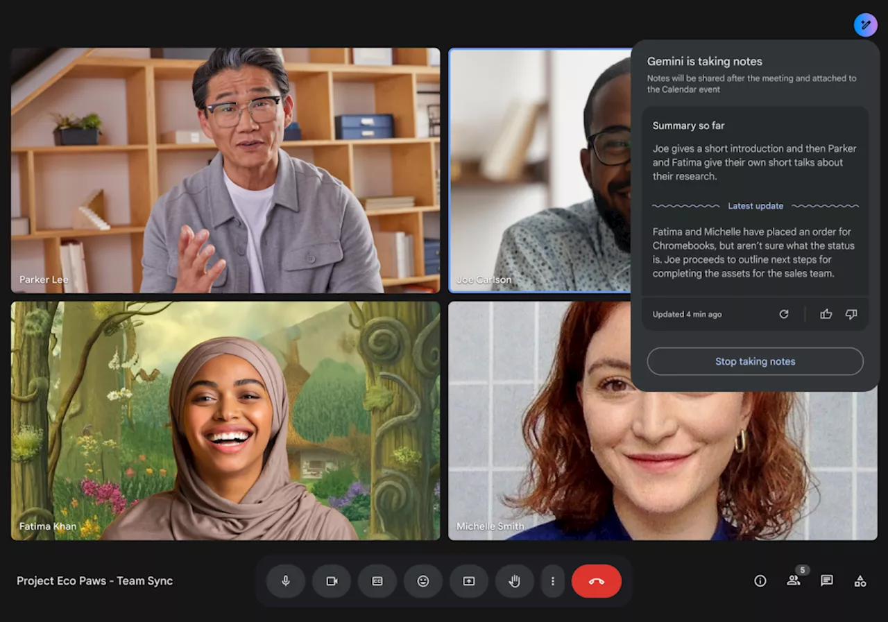 Google's Gemini AI can now take notes on your Meet video calls