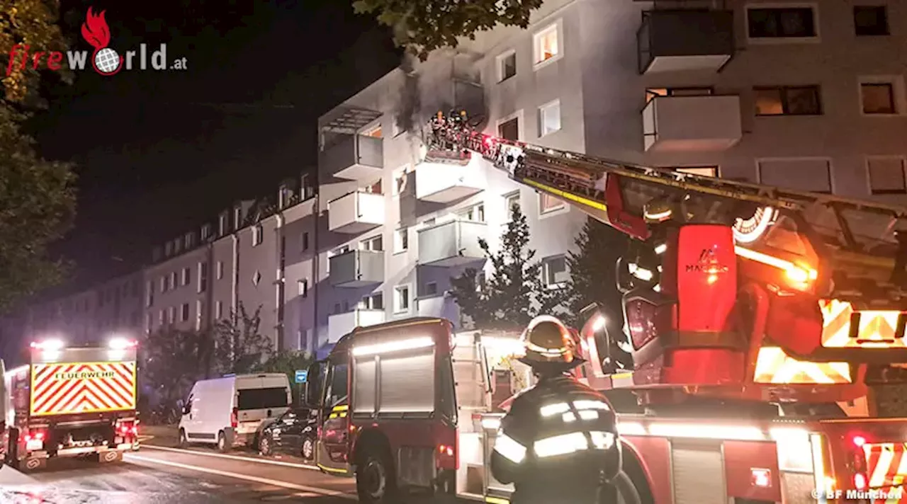 D: Wohnungsvollbrand – Fünf Personen mittels Drehleiter gerettet