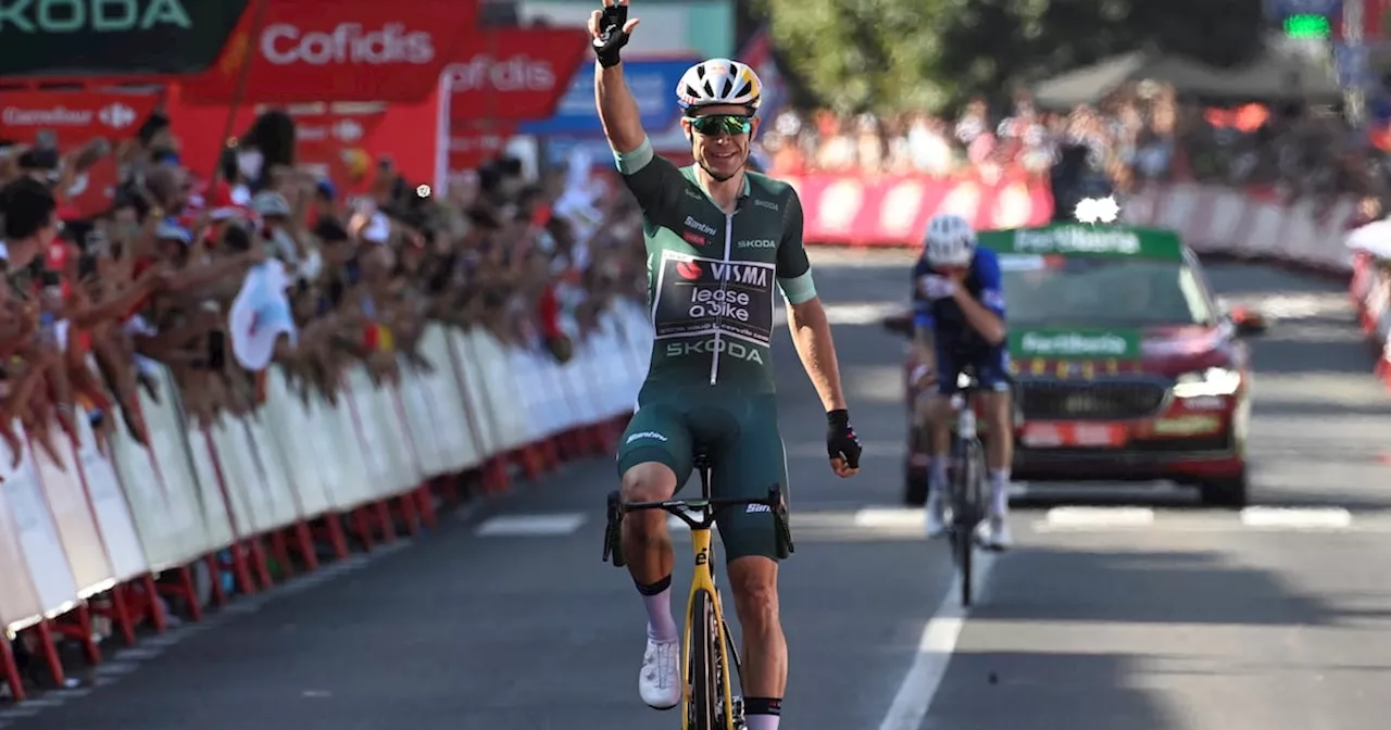 Wout van Aert wins a third Vuelta stage as Ben O’Connor holds on to red jersey