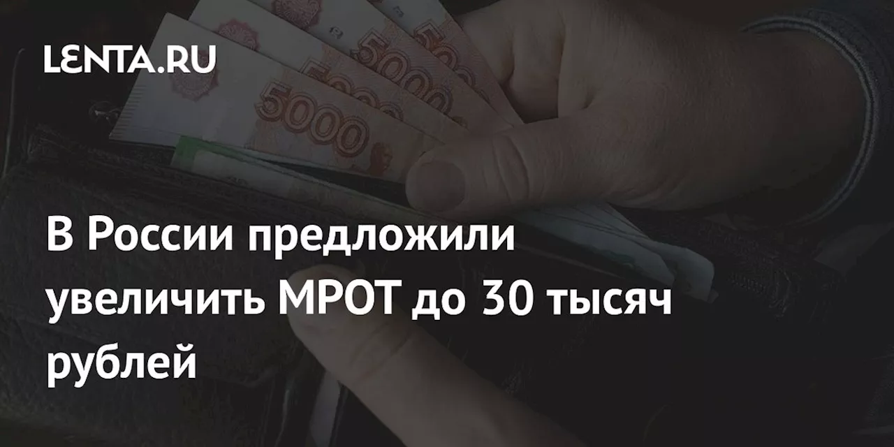 В России предложили увеличить МРОТ до 30 тысяч рублей