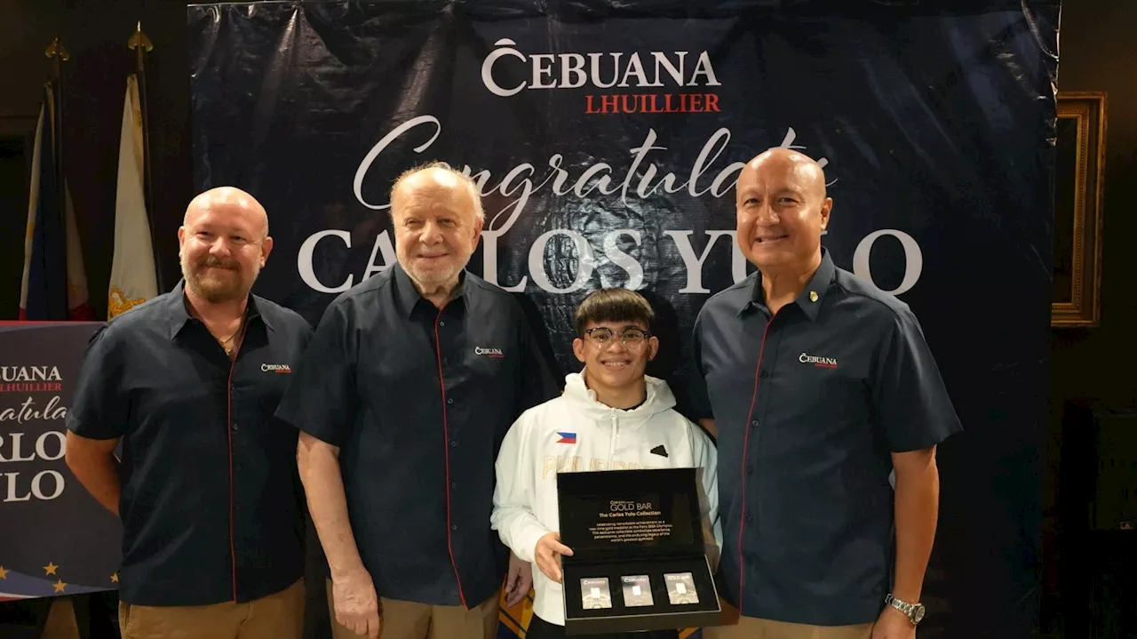 Carlos Yulo receives gold bars from Cebuana Lhuillier