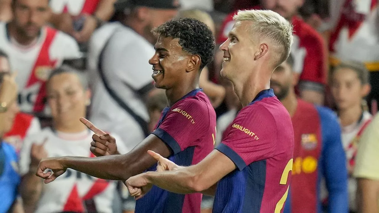 Debutant Olmo helpt Barcelona op het nippertje aan zege op Rayo Vallecano