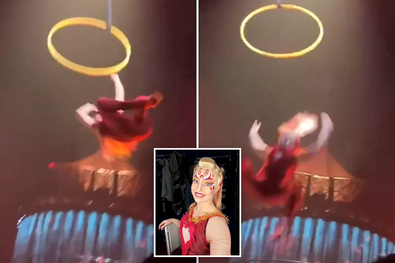 Frightening moment Cirque du Soleil performer falls to ground during live show caught on video