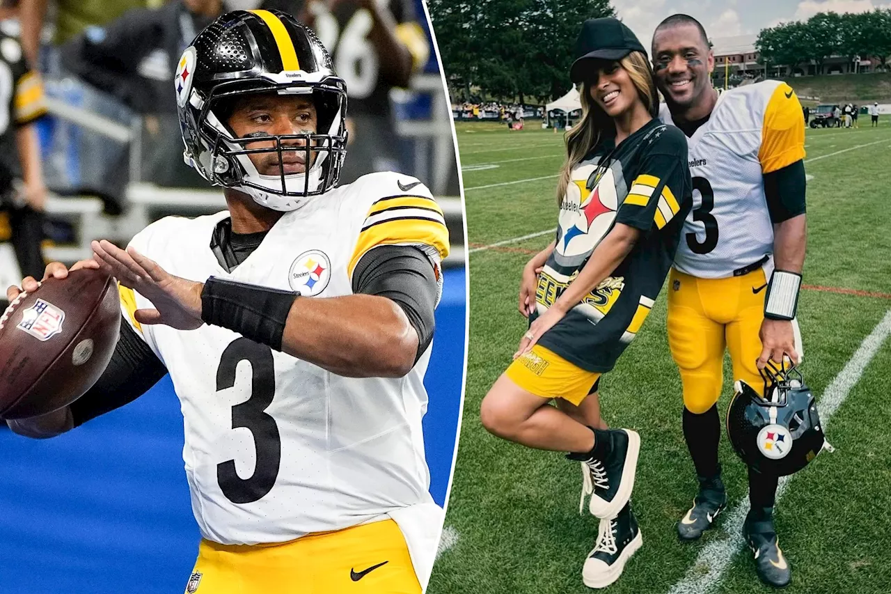 Russell Wilson cozies up to wife Ciara in new Steelers photo as starting QB decision looms