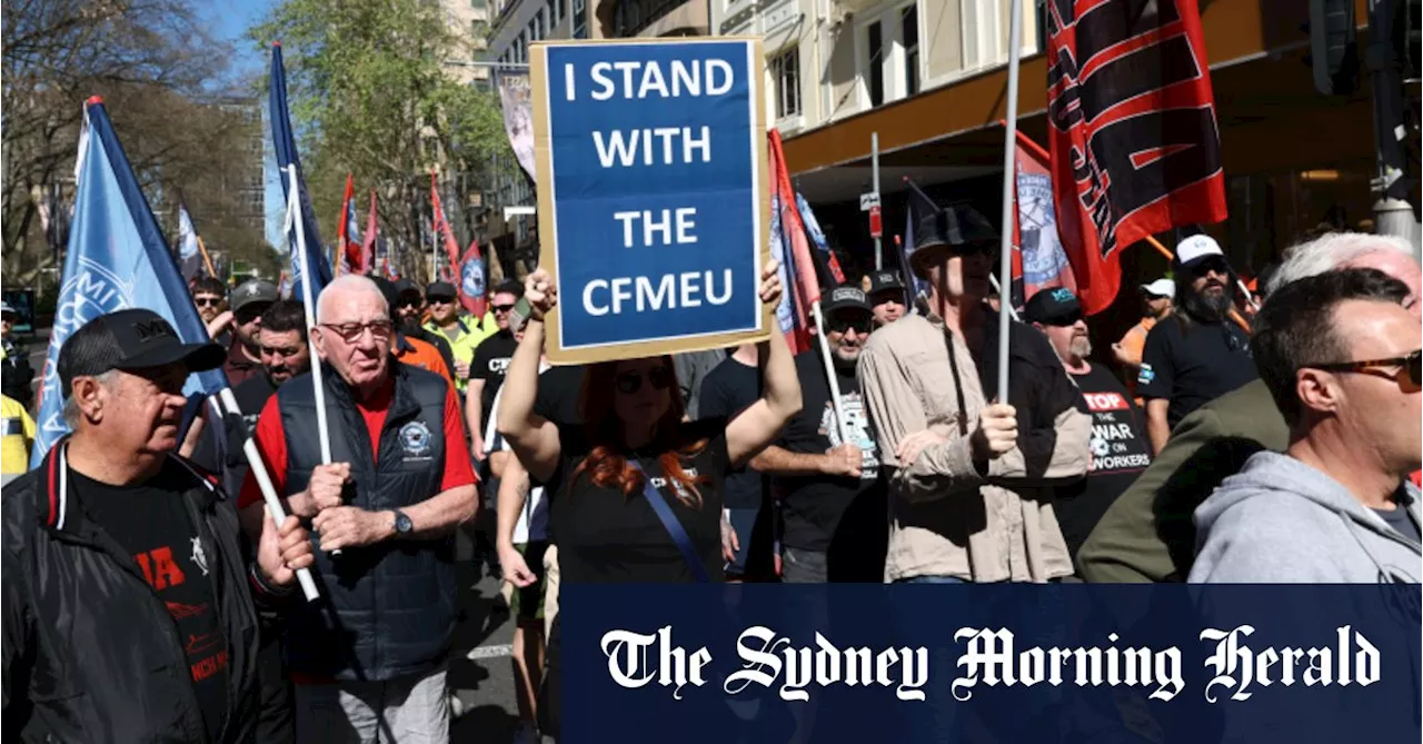 ‘Touch one, touch all’: Thousands of union members join CFMEU rally in Sydney