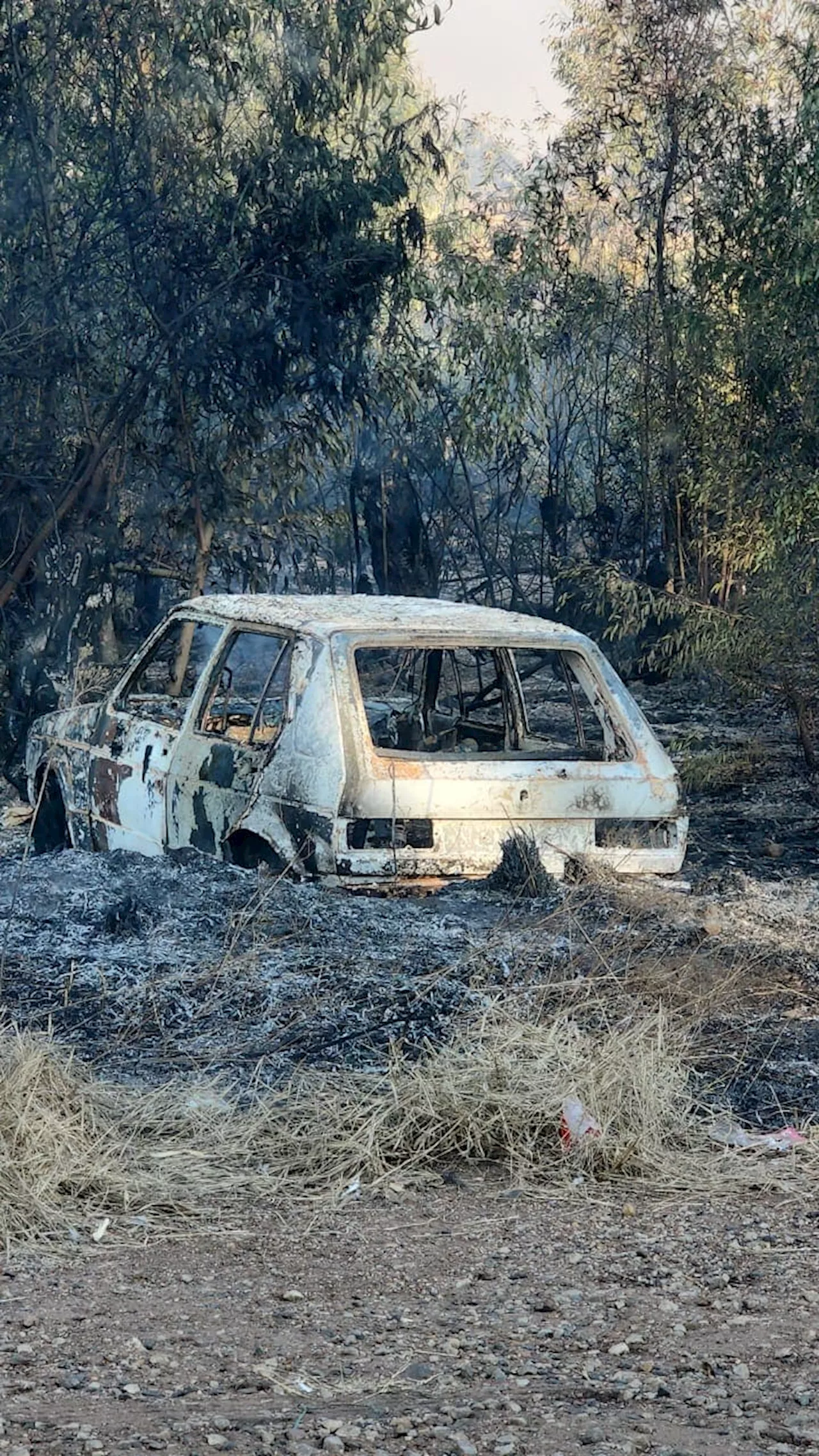 Abandoned burnt car found on Van Dyksdrift road