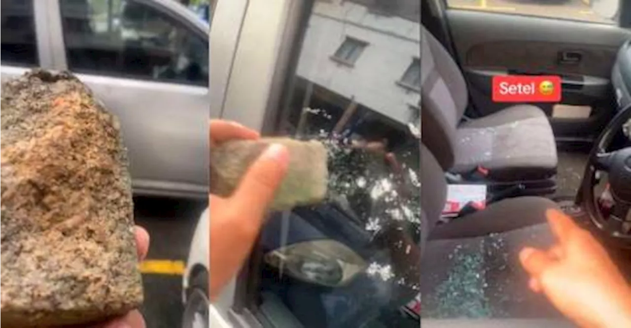 Man smashes window of double parked car in viral TikTok video