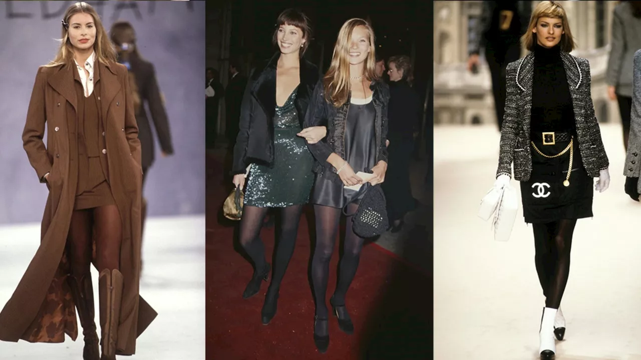 Looks de los 90 que me inspiran a llevar zapatos de tacón con medias en otoño 2024