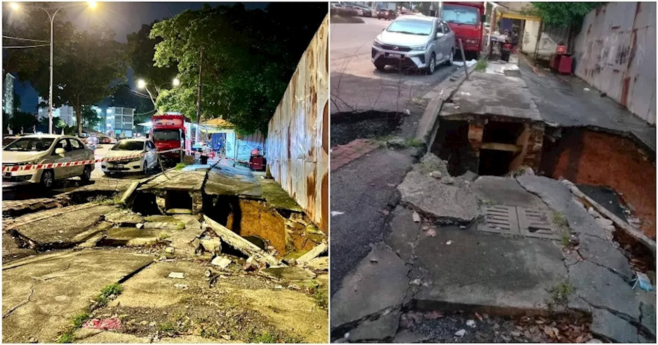 Collapsed Drain in Kampung Kerinchi, KL Leaves a Large Hole in Sidewalk, DBKL Responds