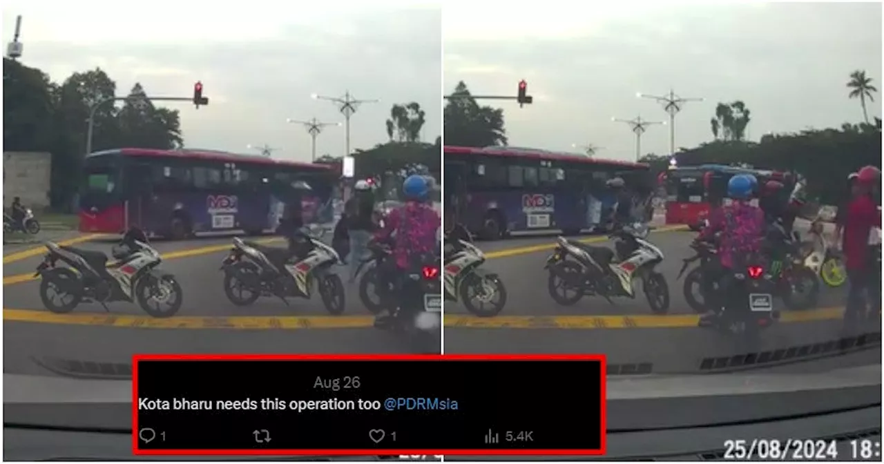 'Do this in Klang' M'sians Praise PDRM in JB for Using 2 Buses to Stop Mat Rempits from Escaping