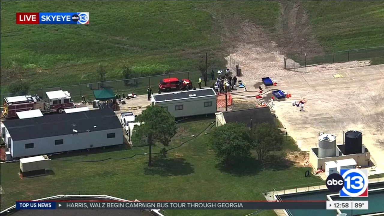 SkyEye video shows crews treating hazmat spill at Pearland's Barry Rose Water Reclamation Facility