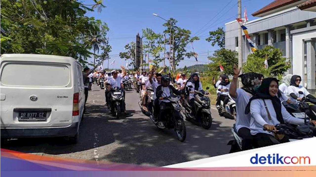 Konvoi Motor Iringi Pasangan Lazadha Daftar Pilbup ke KPU Lombok Barat