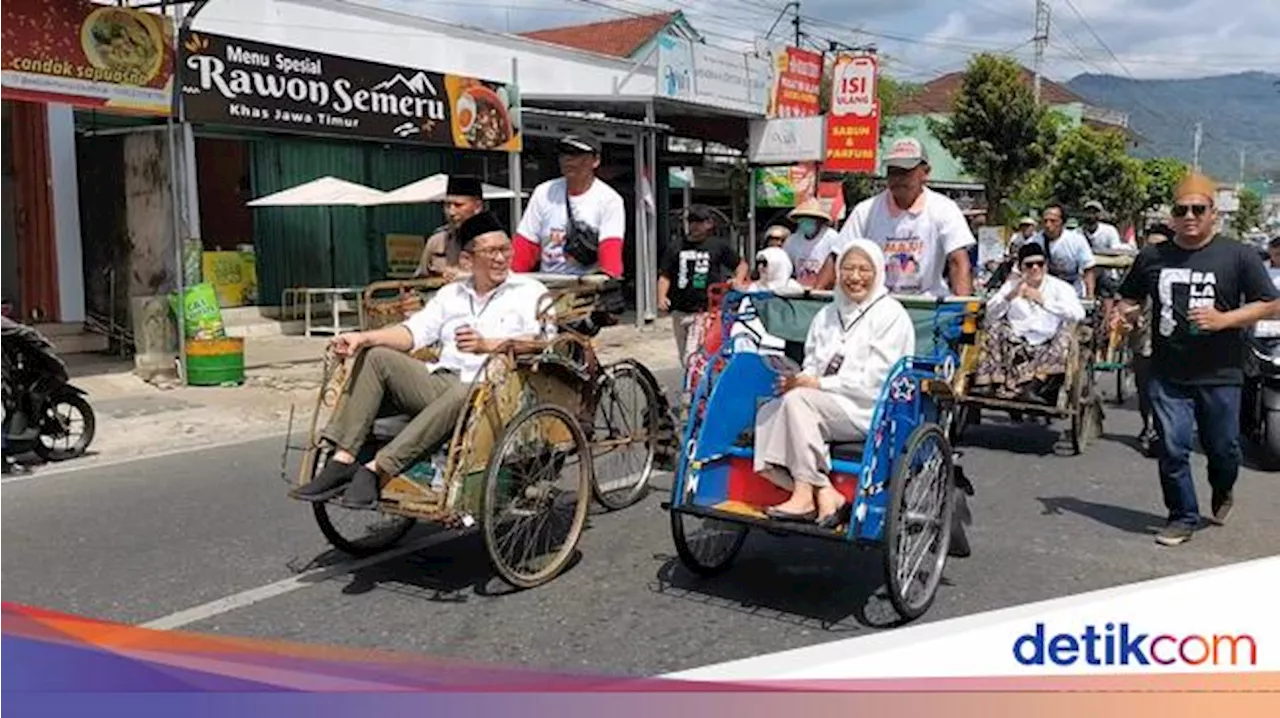 Naik Becak Diiringi Selawat, Amalia-Wahid Daftar ke KPU Banjarnegara