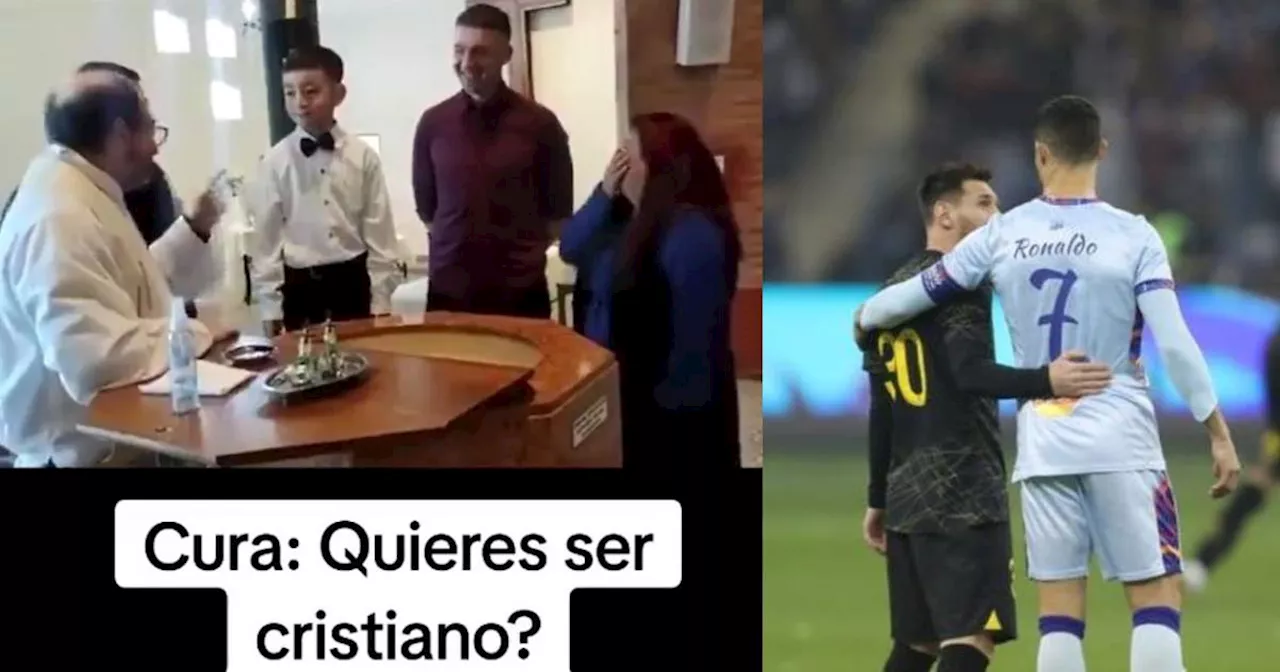 Niño que es bautizado rechaza querer ser Cristiano: ‘No, Messi’ (VIDEO)