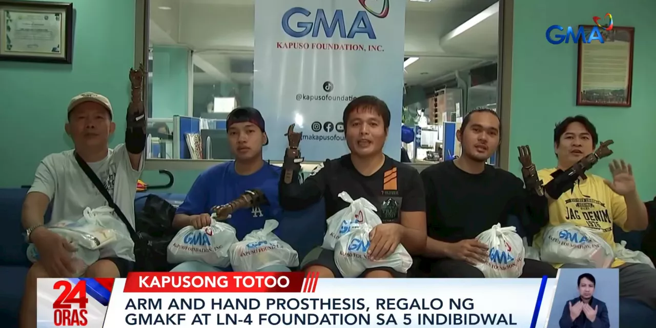 5 individuals receive arm, hand prostheses through GMA Kapuso Foundation, LN-4 Foundation